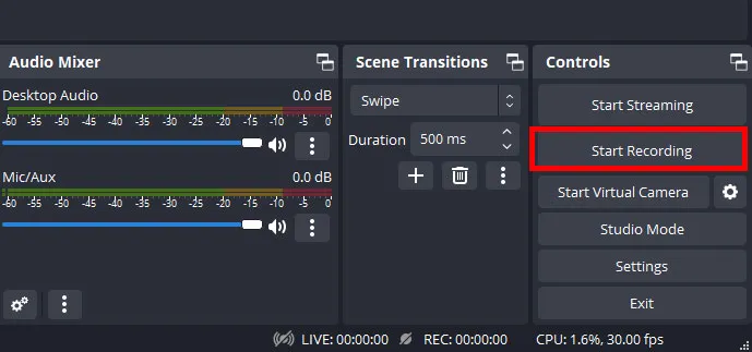Comienza a grabar la pantalla en Mac con Obs