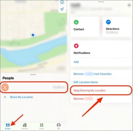 Comment désactiver le partage de position sur iPhone avec Localiser ?