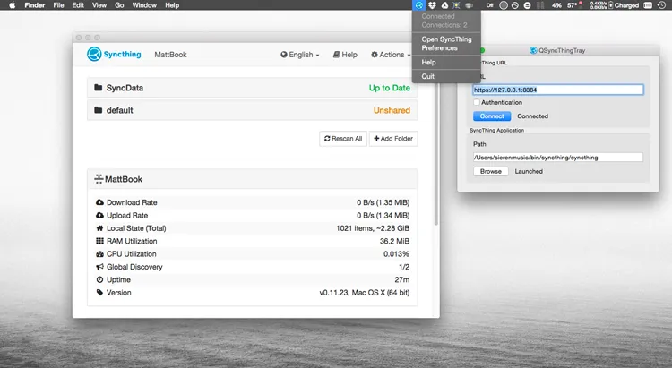 Erstellen Sie einen neuen Ordner auf der Syncthing-Oberfläche Ihres MacBooks zum Synchronisieren.