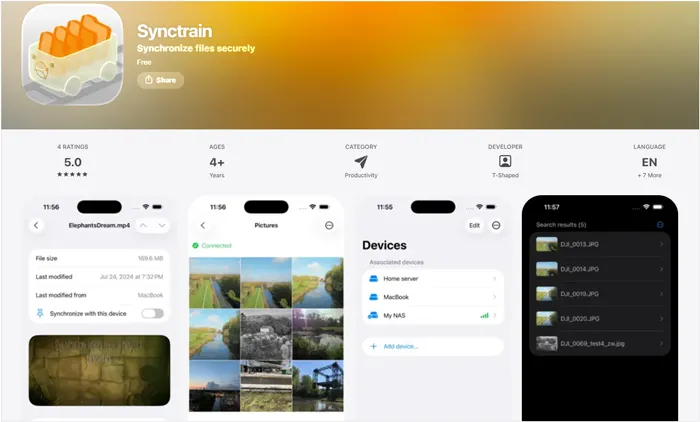 Installieren Sie die Synctrain-App auf Ihrem iPhone