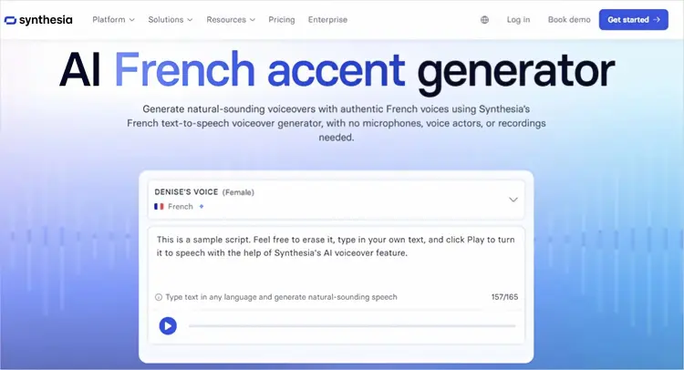 Convertisseur texte-parole français Synthesia