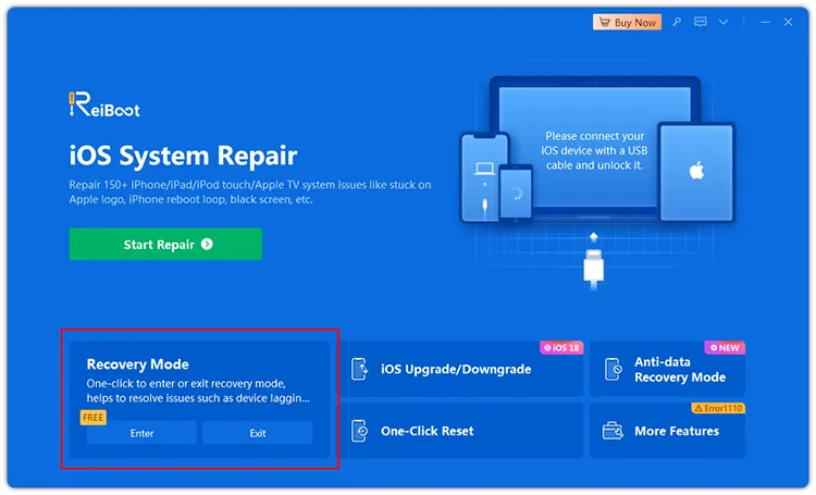 enter or exit recovery mode in 1 click
