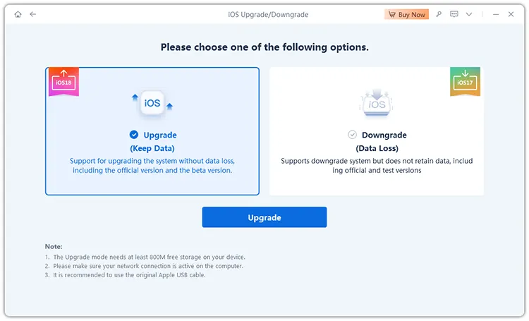 upgrade or download ios