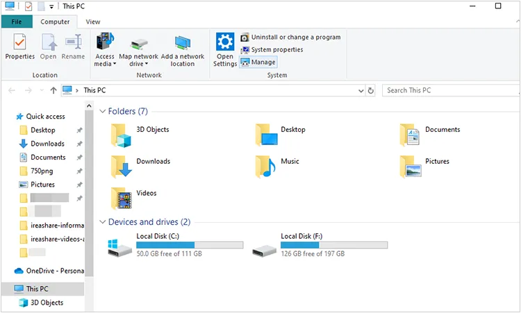 comprobar el espacio de almacenamiento en la PC