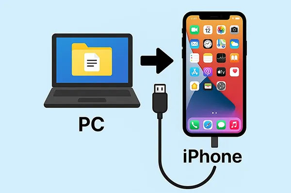 So übertragen Sie Dateien per USB-Kabel vom PC auf das iPhone