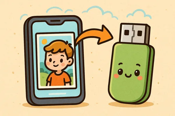 Wie übertrage ich Fotos von einem Android-Gerät auf einen USB-Stick?