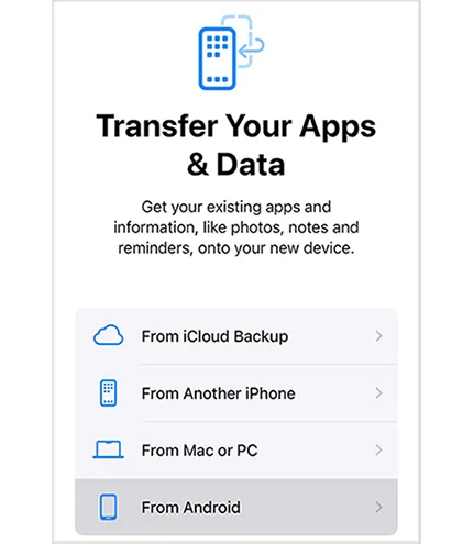 transfer contacts from android to iphone via move to ios