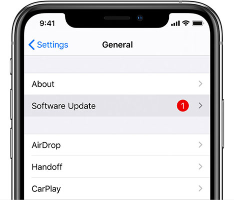Vérifiez les mises à jour iOS pour corriger la surchauffe de l'iPhone après la mise à jour.