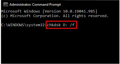 使用 chkdsk 命令修复存储错误