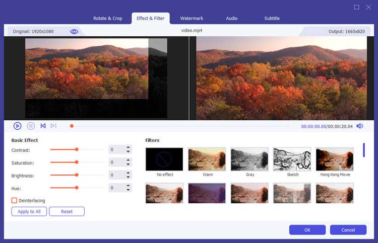 video effects and filter