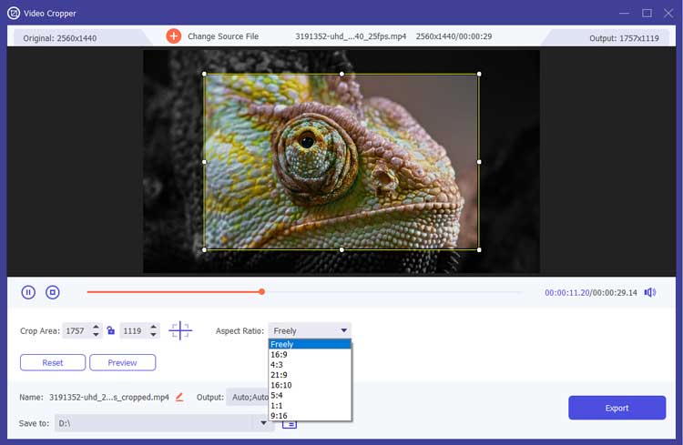 crop your video