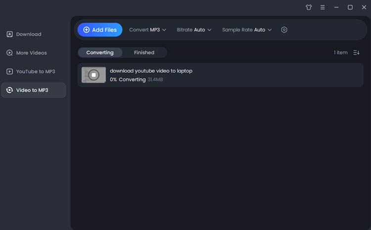 ビデオをmp3に変換し始めます