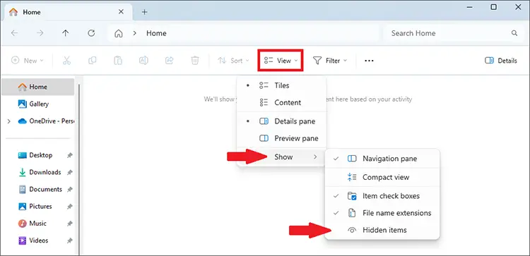 Récupérer des fichiers supprimés d'une clé USB en affichant les fichiers cachés dans l'explorateur de fichiers