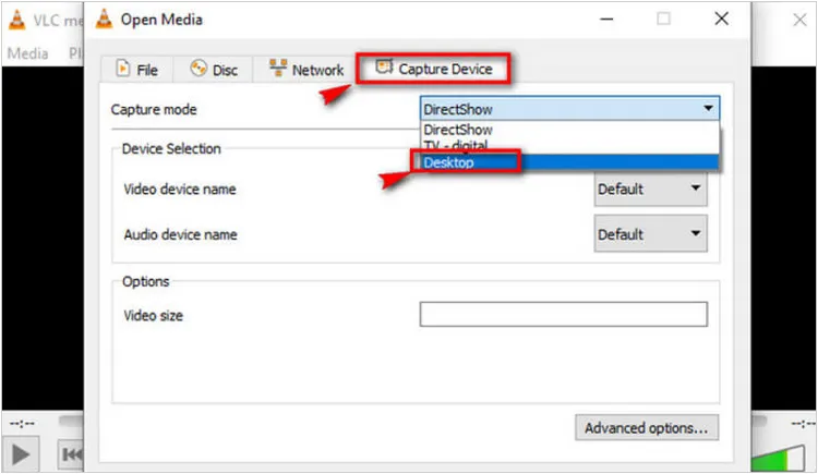 Capture a interface do Roblox na área de trabalho com o VLC Media Player.