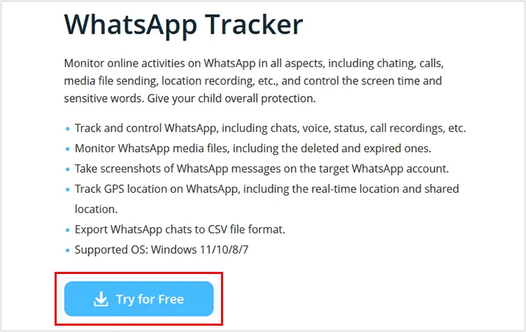 go to the page of whatsapp tracker