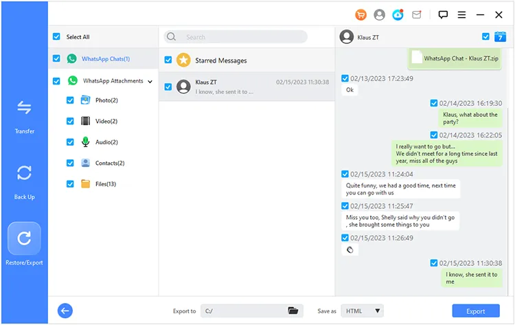 restore whatsapp data from backups