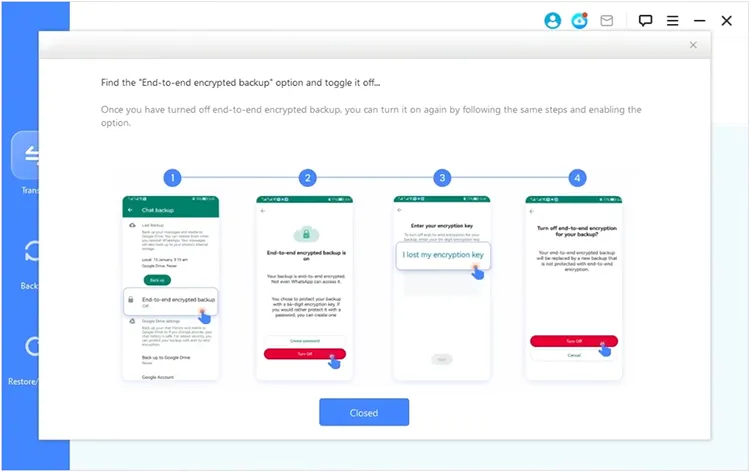 在 Android 上尋找並關閉端對端加密備份