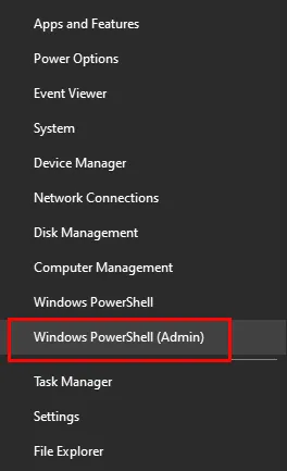 choose the windows powershell option