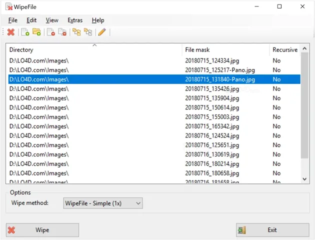 wipefile file shredder